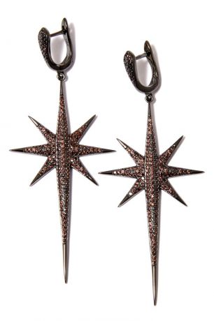 Dzhanelli Jewellery Серебряные серьги-звезды с фианитами