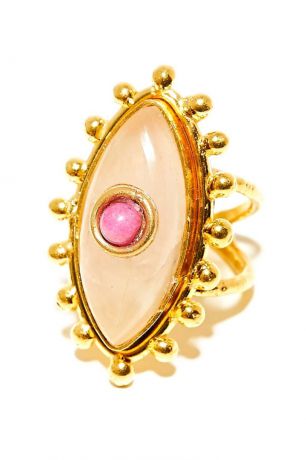 Sylvia Toledano Позолоченное кольцо с рубином и кварцем