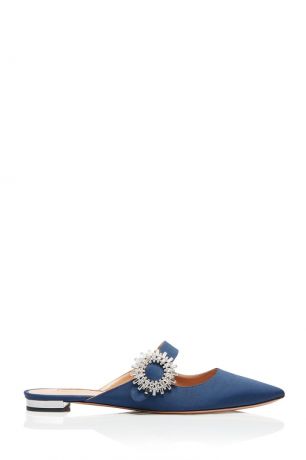 Aquazzura Слиперы с текстильной отделкой Crystal Blossom Flat