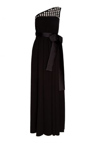 Prada Черное шелковое платье с бантом