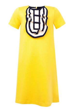 Gucci Children Желтое платье с контрастной отделкой