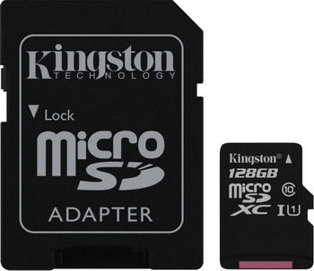 Карта памяти Kingston 128 GB microSDXC Class 10 UHS-I (SD адаптер) 45 MB/s SDC 10 G2/128 GB