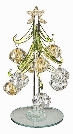 Ель новогодняя с елочными шарами АРТИ-М (15 см) ART 594-100