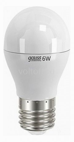 Лампа светодиодная Gauss Elementary Globe 6Вт 4100K LD53226