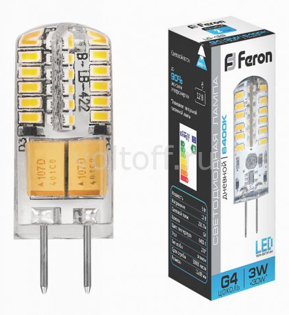 Лампа светодиодная Feron LB-422 G4 3Вт 220В 6400 К 25533