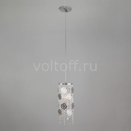 Подвесной светильник Eurosvet Flower 10083/1 хром/прозрачный хрусталь Strotskis
