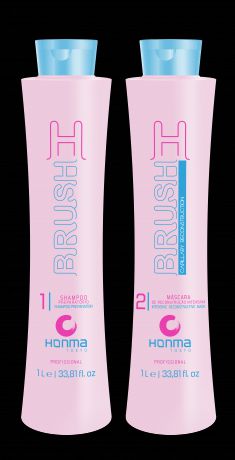 Honma Tokyo Ботокс для волос «H-Brush Botox Capilar» (с синим пигментом) , Шаг 1 Шампунь глубокой очистки 50 мл и Шаг 2 Ботокс 50мл , 2*50 мл