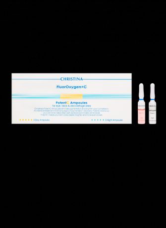Christina Ампулы с сывороткой для осветления кожи PotentC FluorOxygen+C PotentC Ampoules (в упаковке 5 дневных и 5 ночных ампул)