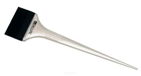 Dewal Кисть-лопатка силиконовая, черная с белой ручкой, широкая, 54 мм