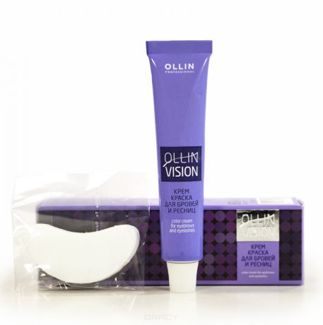 OLLIN Professional Крем-краска для бровей и ресниц Коричневая 20 мл + салфетки под ресницы 15 пар