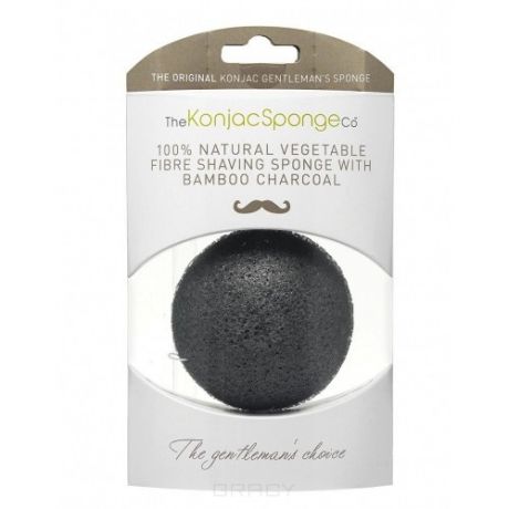 The Konjac Sponge Co Спонж для умывания лица мужской Premium Gentlemen's Sponge with Bamboo Charcoal с древесным углем (премиум-упаковка)