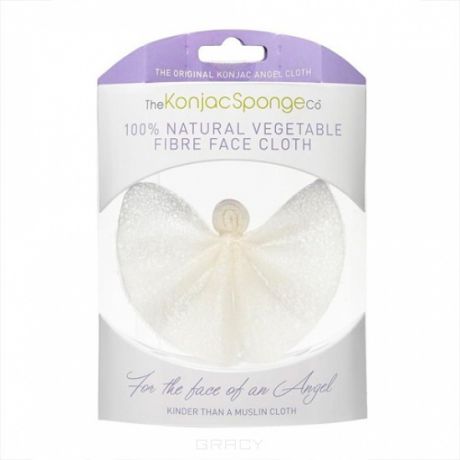 The Konjac Sponge Co Спонж для лица и тела в виде ангела Angel Cloth без добавок ультрамягкий