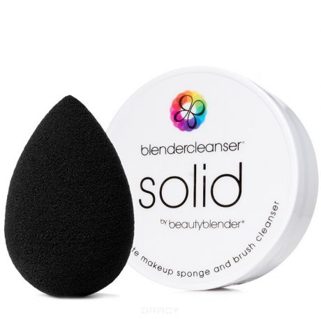 BeautyBlender Набор косметический спонж черный Pro + мыло Blendercleanser Solid