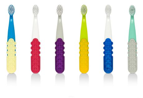 Radius Щетка зубная детская Toothbrush Totz Plus для детей с 3 лет (очень мягкая), Серебристо-фиолетовая ручка, 1 шт