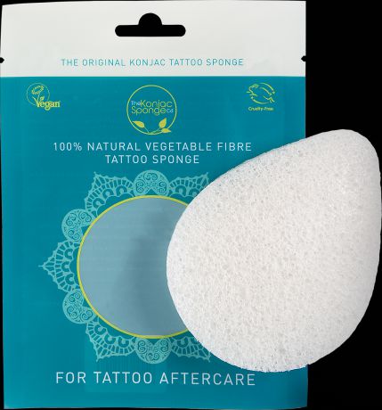 The Konjac Sponge Co Спонж для мытья тела The Tattoo Sponge (без добавок, для ухода за кожей со свежими татуировками)