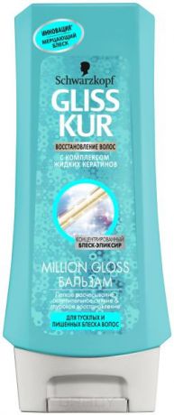 Gliss Kur Бальзам-ополаскиватель для тусклых и лишенных блеска волос Million Gloss, 200 мл
