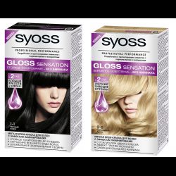 Syoss Крем-краска для волос Gloss Sensation без аммиака, 115 мл (20 оттенков), 1-1 Черный кофе, 115 мл