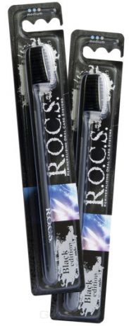 ROCS Зубная щетка Special Edition Black Edition средняя
