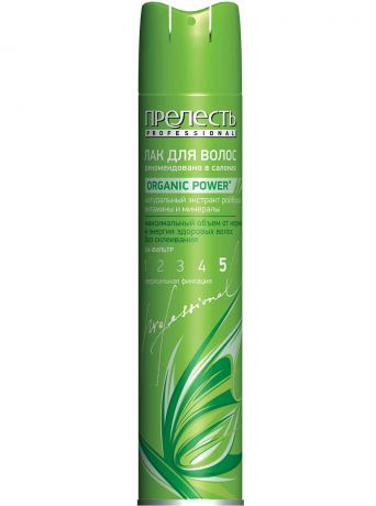 Прелесть Professional Лак для волос Organic Power сверхсильная фиксация, 300 мл