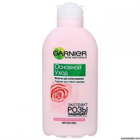 Garnier Молочко для снятия макияжа Skin Naturals Основной уход для сухой и чувствительной кожи, 200 мл