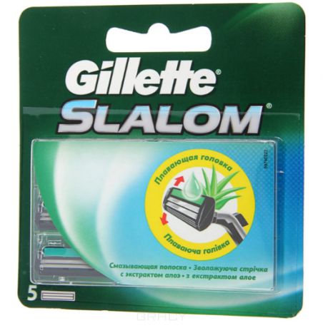 Gillette Сменные кассеты Slalom с двойным лезвием, 5 шт