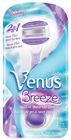 Gillette Станок для бритья женский Venus Breeze (2 сменные кассеты)
