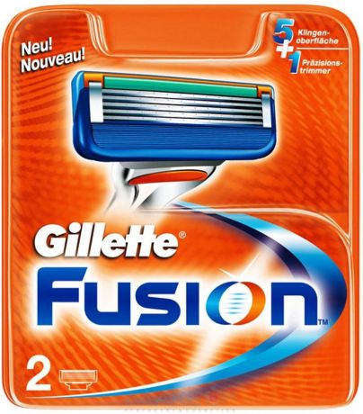 Gillette Сменные кассеты для бритья Fusion, 2 шт