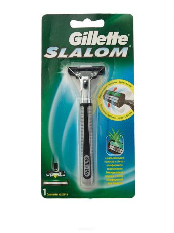 Gillette Станок для бритья Slalom Plus Push Clean с двойным лезвием + кассета