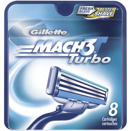Gillette Сменные кассеты для бритья Mach3 Turbo, 2 шт