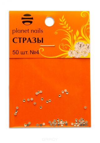 Planet Nails Стразы в пакете №4, 50 шт (10 цветов), Стразы в пакете №4, 50 шт (10 цветов), 50 шт, Бирюзовый