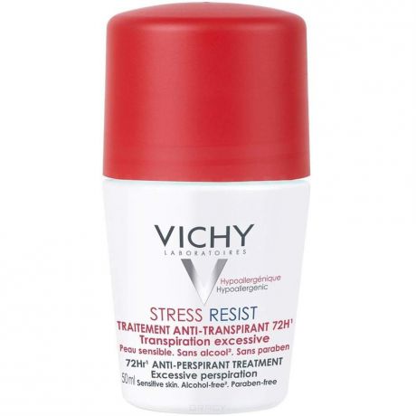Vichy Дезодорант-шариковый Анти-стресс 72 часа защиты от избыточного потоотделения, 50 мл