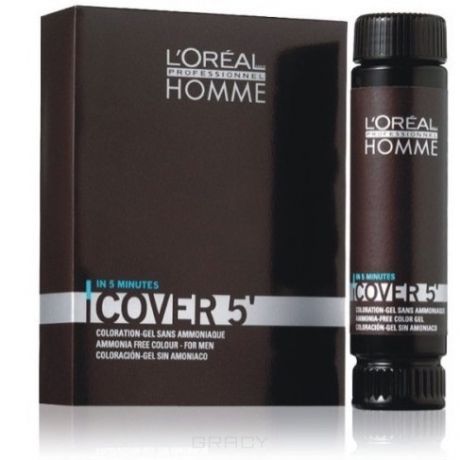 L'Oreal Professionnel Тонирующий гель для седых волос Homme Cover, 5,3 х 50 мл, 3х50 мл, №3 тёмный шатен
