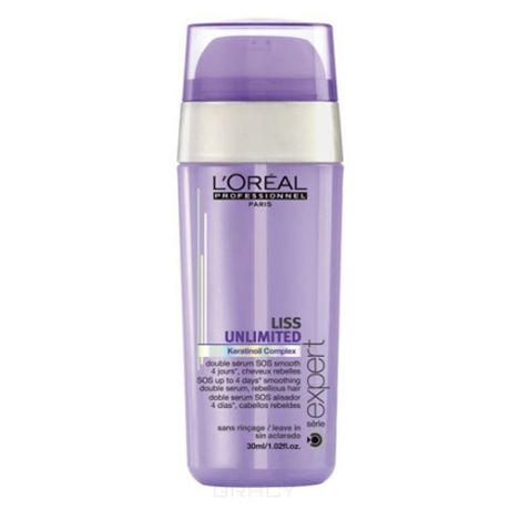 L'Oreal Professionnel SOS-сыворотка двойного действия Serie Expert Liss Unlimited SOS Smoothing Double Serum, 30 мл