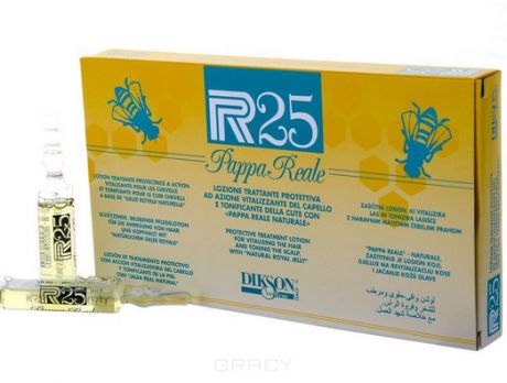 Dikson Ампульное средство для волос и кожи головы, защитный и тонизирующий эффект пчелиного молочка P.R.25 Рарра Reale, 10х10 мл