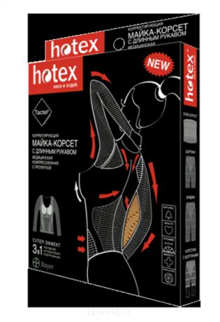 Hotex Майка-корсет (длинный рукав) (2 цвета), 1 шт, черный