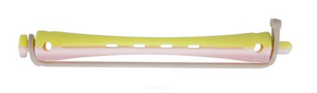 Dewal Бигуди для холодной завивки с силиконовой круглой резинкой розово-желтые, 12 шт (2 вида), 12 шт, 95 мм, Д7 мм