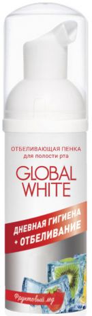 Global White Пенка отбеливающая для полости рта Global White Фруктовый лед, 50 мл