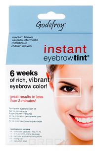 Godefroy Краска-хна в капсулах для бровей Eyebrow Tint Natural, набор 4 капсулы (5 цветов), 1 набор, Medium Brown (коричневый)