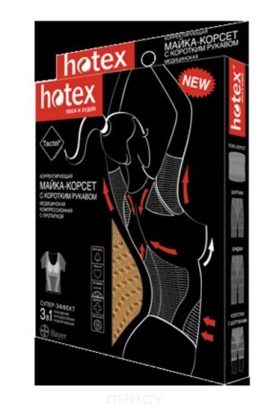 Hotex Майка-корсет (короткий рукав) (2 цвета), 1 шт, черный