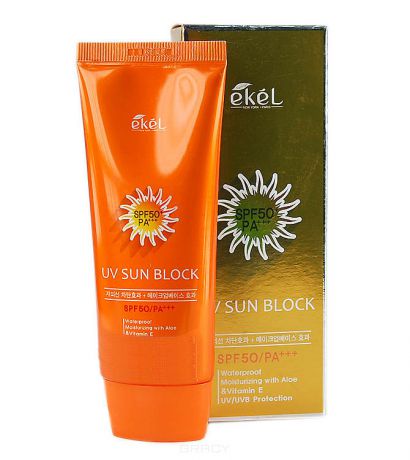 Ekel Солнцезащитный крем с экстрактом алоэ и витамином Е UV Sun Block SPF50/PA+++, 70 мл