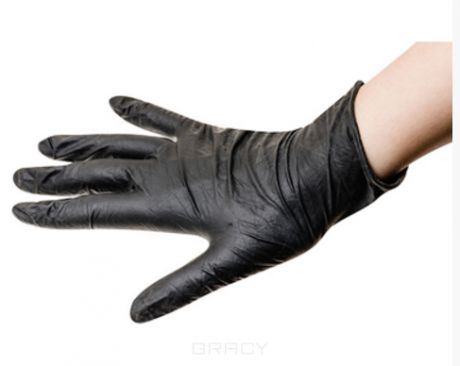 Sibel Перчатки латекс черные, 100 шт, размер L
