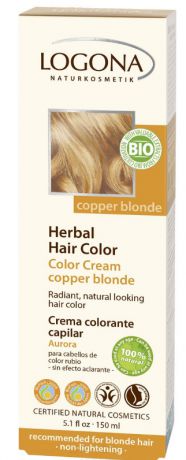 Logona Крем-краска для волос, 150 мл (4 оттенка), 150 мл, Медный блондин