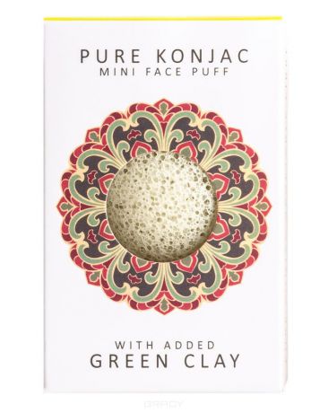 The Konjac Sponge Co Мини-спонж для умывания лица с зеленой глиной для расширенных пор Pure Mini Face Puff with Green French Clay