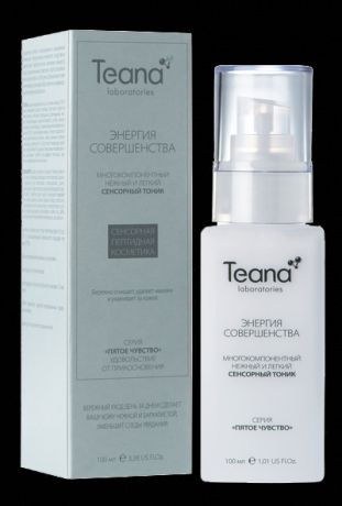 Teana Многокомпонентный сенсорный тоник для очищения кожи и удаления макияжа "Энергия совершенства", 100 мл