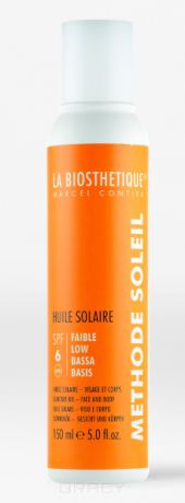 La Biosthetique Водостойкое солнцезащитное масло с SPF 6 для базовой защиты Methode Soleil Huile Solaire SPF 6, 200 мл