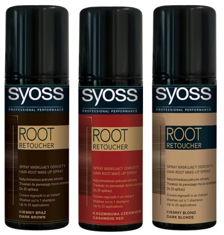 Syoss Тонирующий спрей для волос Root Retoucher, 120 мл (5 тонов), 120 мл, Черный