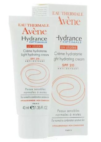 Avene Увлажняющий защитный крем для нормальной и смешанной кожи Лежер UV-20 Hydrance, 40 мл