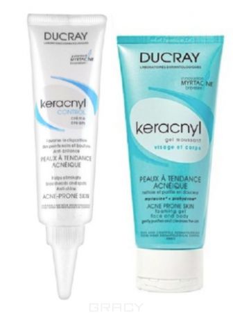 Ducray Программа ухода за проблемной кожей (Крем регулирующий + Гель очищающий) Keracnyl Control, 30 + 40 мл