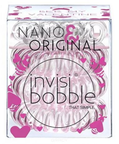 Invisibobble Набор резинок для волос NANO&ORIGINAL Bee Mine розовое золото/прозрачный, 2х3 шт