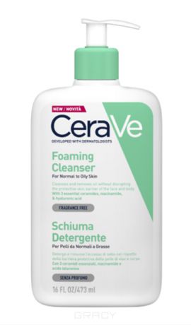 CeraVe Очищающий гель для нормальной и жирной кожи лица и тела, 473 мл